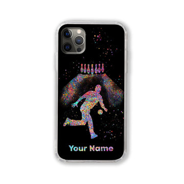 Maxcorners Bowling Player Phone Case Personalized Male Bowler Custom Name iPhone Samsung Huawei Customized Text Quote Man Boy sport Personalised Gift Full Wrap Phone Case LM0812