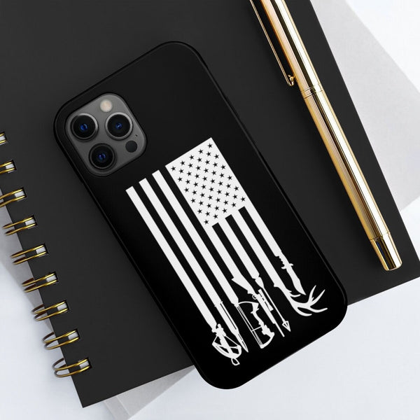 Maxcorners American Flag Hunting Personalized Name Phone Case