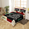 Maxcorners Rustic Bear Duvet Cover, Nature Adventure Mount Tree Graffiti Quilt Cover, Boho Feather Arrow Retro Black Red Plaid Bedding Set