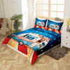 Maxcorners Happy Camping Duvet Cover for RV Decor, Retro Rustic Wooden Board Bedding Set