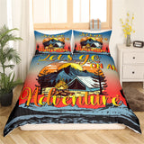 Maxcorners Adventure Traveling Handmade Duvet Cover, Camping Tent Natural Bedding Set