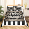 Maxcorners Camping Trailer Duvet Cover for RV Decor, Camper Natural Tree Bedding Set