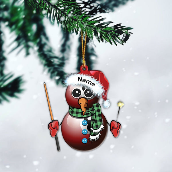 Maxcorners Personalized Billiard Ball Snowman Ornament, Billiard Ball Xmas Ornament, Xmas Car Ornament Decor