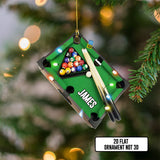 Maxcorners Personalized Billiard Christmas Ornament, Custom Billiard Table Ornament, Pool Ball Racked Ornament, Gifts For Billiard Player