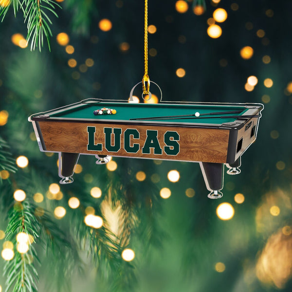 Maxcorners Personalized Billiard Christmas Ornament, Custom Billiard Table Ornament, Pool Ball Racked Ornament, Gifts For Billiard Player