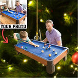 Maxcorners Custom Billiard Photo Ornament, Personalized Pool Player Photo Ornament