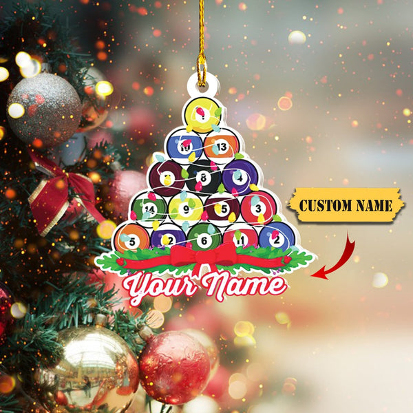 Maxcorners Personalized Billiard Christmas Ornament, Billiard Game Ornament