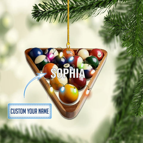 Maxcorners Personalized Billiards Pool Ornament, Gift For Billiard Player 2