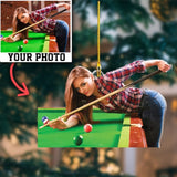 Maxcorners Custom Billiard Photo Ornament, Personalized Pool Player Photo Ornament