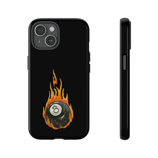 Maxcorners Billiards 8 Ball on Fire Hand Painted
 Full Wrap Phone Case LM1012