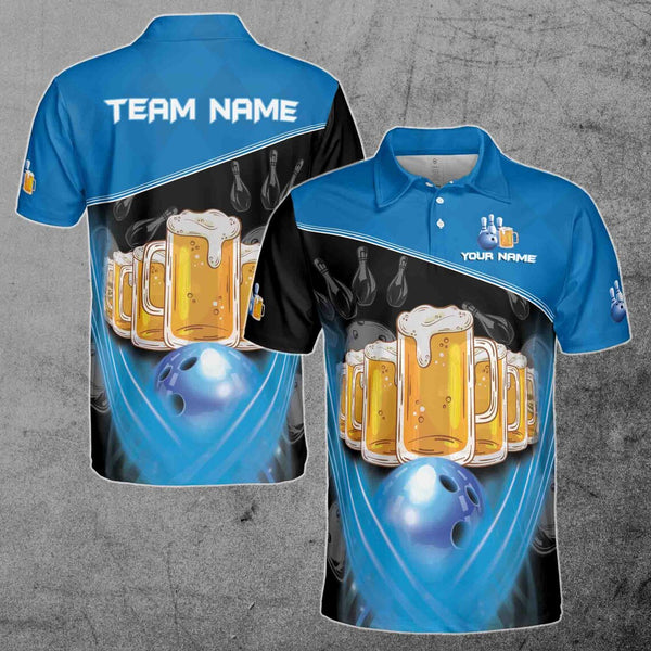 Maxcorners Bowling Funny Beer 3D Polo Shirt