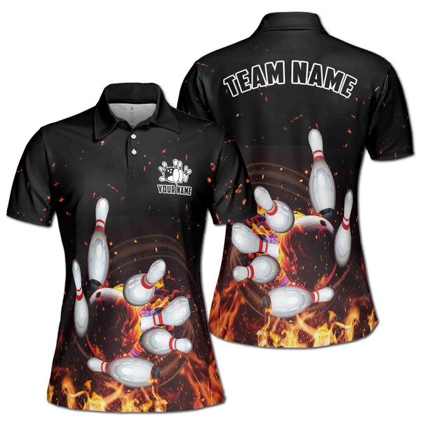 Maxcorners  Blow Up The Fire Bowling On Flame Bowling Jersey Customized Name, Team Name 3D Shirt For Women