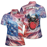 Maxcorners Patriotic America Eagle Bowling Jersey Customized Name, Team Name 3D Shirt For Women