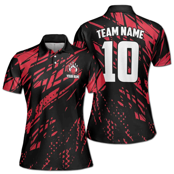 Maxcorners Uniform Grunge Bowling Jersey Customized Name, Team Name 3D Shirt For Women