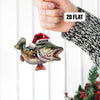 Maxcorners Big Mouth Bass Custom Name Fishing Christmas Ornament, Fishing Man Acrylic Ornament, Christmas Gift For Him