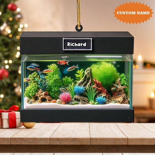 Maxcorners Personalized Aquarium Christmas Ornament, Fish Christmas Ornament, Gift For Fish Lover, Christmas Gift
