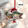 Maxcorners Big Mouth Bass Custom Name Fishing Christmas Ornament, Fishing Man Acrylic Ornament, Christmas Gift For Him
