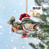 Maxcorners Big Mouth Bass Custom Name Fishing Christmas Ornament, Fishing Man Acrylic Ornament, Christmas Gift For Him
