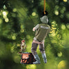 Maxcorners Custom Name Fishing Christmas Ornament, Fishing Man Acrylic Ornament, Christmas Gift For Him