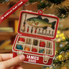 Maxcorners Personalized Fishing Tackle Box Fishing Christmas Ornament, Fishing Man Acrylic Ornament, Christmas Gift For Him