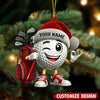 Maxcorners Funny Golf Ball Xmas Ornament, Golf Player Custom Name Golf Keychain, Golf Accessories, Christmas Golf Gift