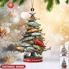 Maxcorners Personalized Fishing Christmas Ornament: Acrylic Keepsake Gift