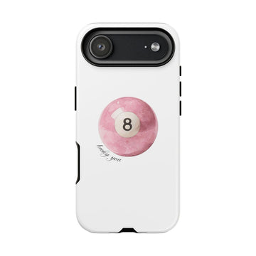 Maxcorners Y2K Pink Bowling Ball iPhone Case: Lucky Number 8, Protective Dual-Layer Full Wrap Phone Case LM0812