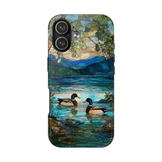 Maxcorners Mallard Duck Stained Glass Phone Case Duck Hunting Hunter Mosaic Iphone 13 14 15 16 17 Pro Max Air Samsung Galaxy Phonecase
 Full Wrap Phone Case LM0812