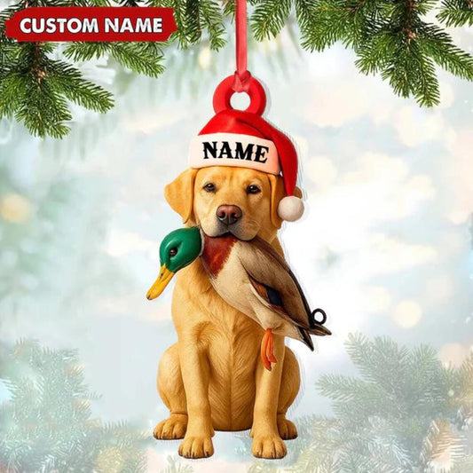 Maxcorners Personalized Labrador Retriever Duck Hunting Ornament, Custom Christmas Gift for Hunters 2D Flat LM2511