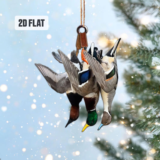 Maxcorners Duck Hunting Flat Ornament, Hunting Rearview Mirror Car Accessories, Hunting Christmas Ornament, Xmas Gift for Dad, Husband, Hunting Lover 2D Flat LM2211