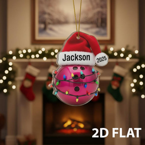 Maxcorners Personalized Bowling Ball 2D FLAT Christmas Ornament, Custom Sports Xmas Tree Decor, Funny Holiday Ornament, Gift for Bowler or Team
 LM1111