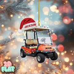 Maxcorners Personalized Golf Cart 2D Flat Ornament, Acrylic Ornament, Christmas Tree Ornaments, Gift For Golfer
