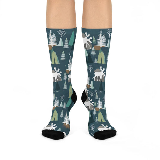 Maxcorners Perfect Moose Lovers gift - Moose socks, Moose gift, Hunting gift, Birthday gift, Christmas stocking stuffer, Unique Hunter's giftLM2611