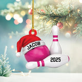 Maxcorners Personalized Bowling Ornament: Custom Name and Year, Wood or Acrylic
 LM1111