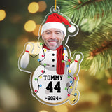 Maxcorners Personalized Bowling Snowman Ornament, Custom Photo Ornament for Bowlers, Funny Sports Christmas Gift, Team Player Holiday Keepsake
 LM1111