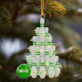 Maxcorners Personalized Bowling Pin Tree Ornament, Custom Name Bowler Christmas Gift, Bowling Pin Xmas Decor, Sports Team Keepsake, Funny Tree
 LM1111