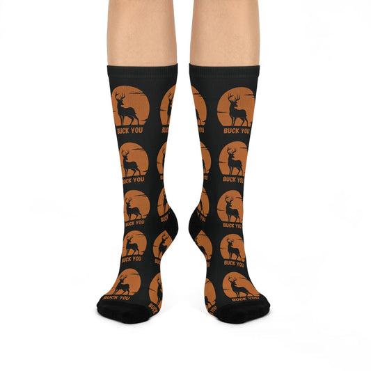 Maxcorners Buck You Deer Hunting Socks personalized gift fun cool trendy gift present holiday women's men's custom LM2611