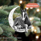 Maxcorners Horse Jumping On The Moon Ornament