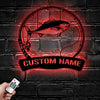 Maxcorners Custom Albacore Fishing Metal Sign Fish Wall Art With LED Light