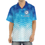 Maxcorners Personalized Billiard Blue Geometric Hawaiian Shirt