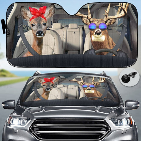 Maxcorners Deer Car Sun Shade, Deer Auto Sunshade, Deer Sun Shade, Deer Car Decoration, Hunting Car Windshield