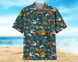 Maxcorner Helmet Dog Paw Pattern Motocross Hawaiian Shirt