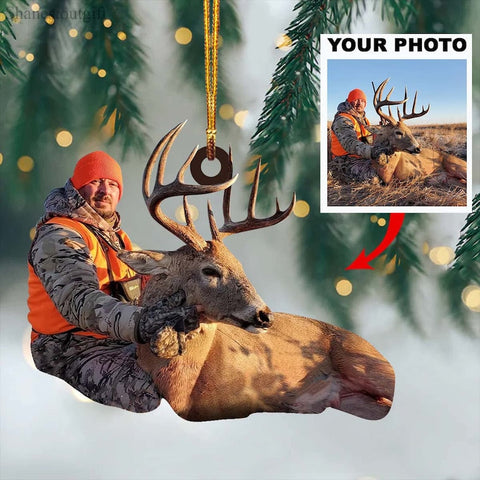 Maxcorners Custom Photo Hunting Ornament For Deer Hunting Lovers