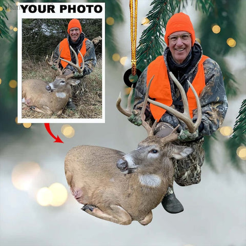 Maxcorners Custom Photo Hunting Ornament For Deer Hunting Lovers