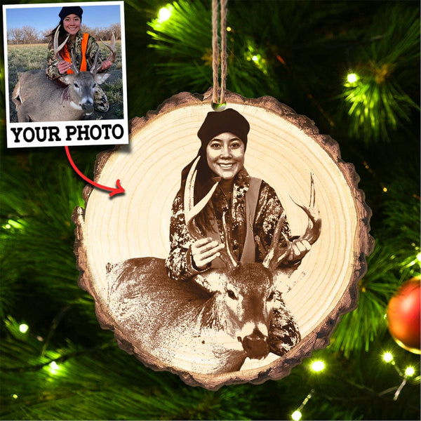 Maxcorners Custom Photo Deer Hunting Ornament Gift for Deer Hunter