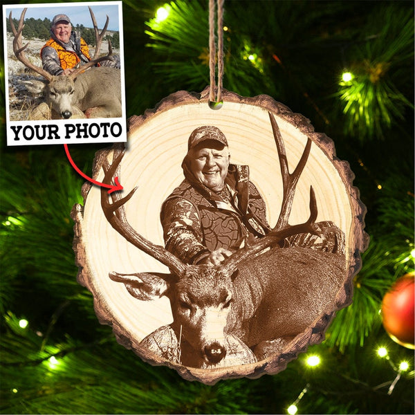 Maxcorners Custom Photo Deer Hunting Ornament Gift for Deer Hunter