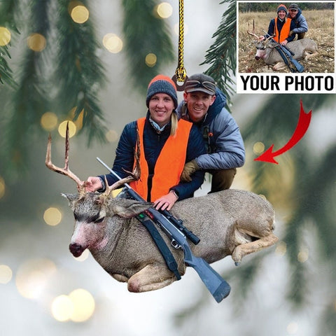 Maxcorners Custom Photo Hunting Ornament Gift for Deer Hunter