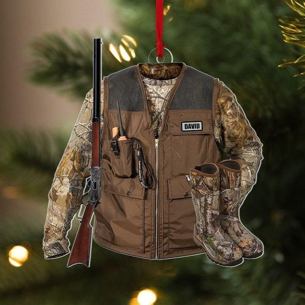 Maxcorners Personalized Hunting Vest 2 Sided Ornament Gift for Deer Hunting Lovers