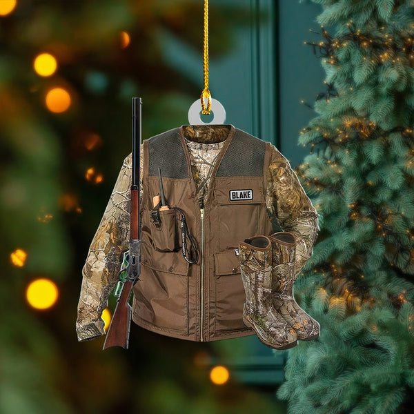 Maxcorners Personalized Hunting Vest 2 Sided Ornament Gift for Deer Hunting Lovers