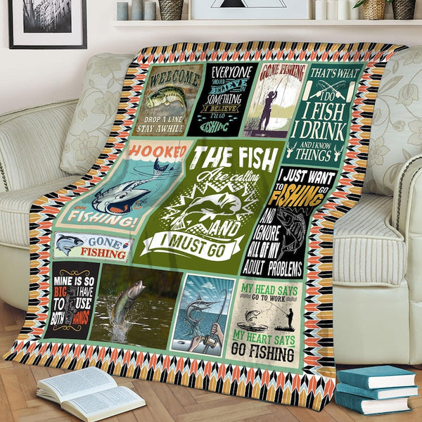 Maxcorners The Fish Are Calling And I Must Go Fishing Blanket